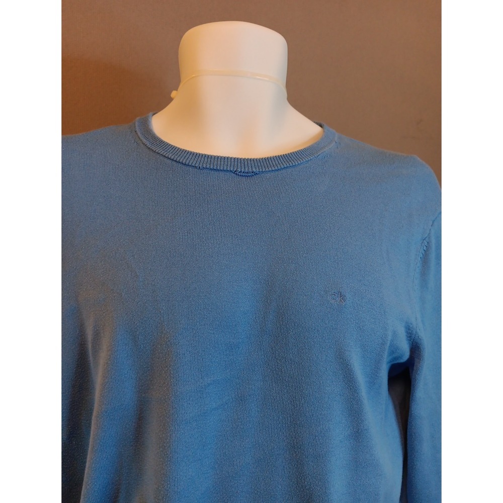 Ck Calvin Klein Sky Supima‎ Cotton Blue Sweater Sz Small - Picture 2 of 5